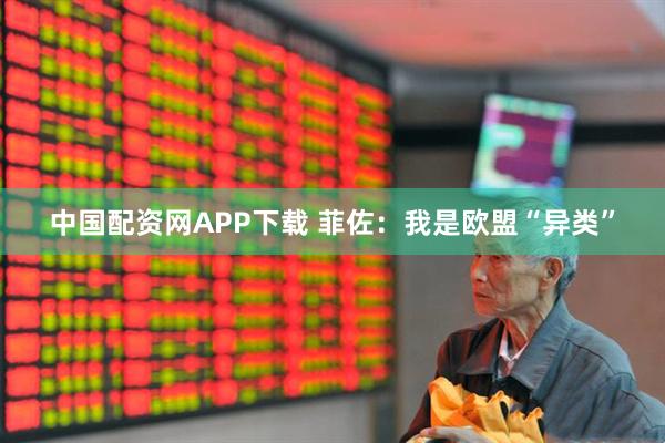 中国配资网APP下载 菲佐：我是欧盟“异类”